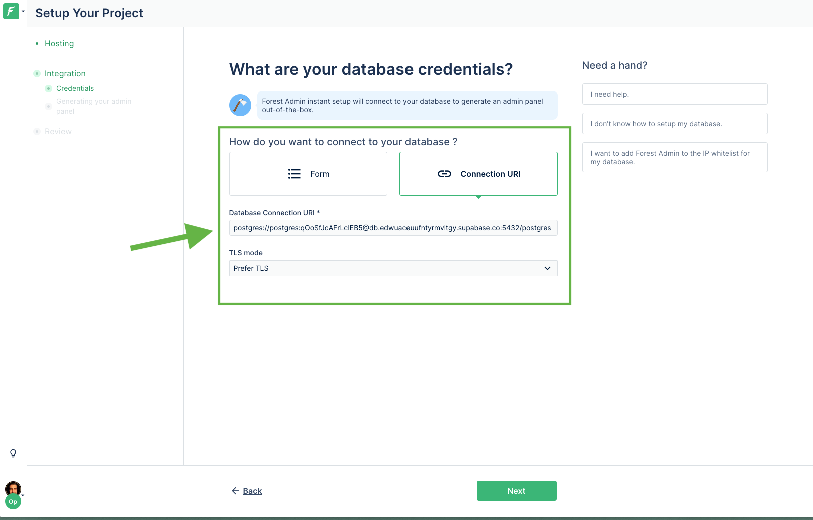 forestadmin-db-credentials