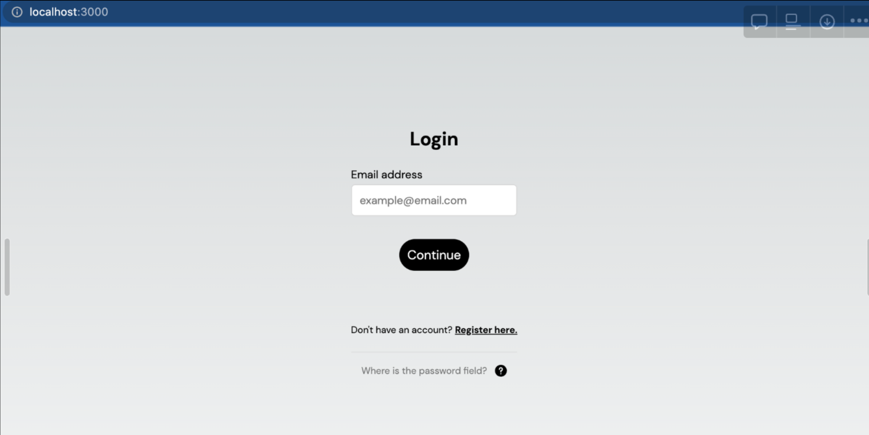 Simple app with Passage login page.